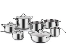 BARAZZONI Sapore Italiano Batteria Pentole 11 Pezzi Acciaio Inox Made in Italy