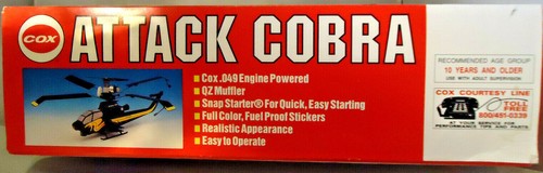 UNOPENED BOX! VINTAGE 1993 COX ATTACK COBRA .049 ENGINE FREE FLIGHT HELICOPTER - Picture 7 of 8
