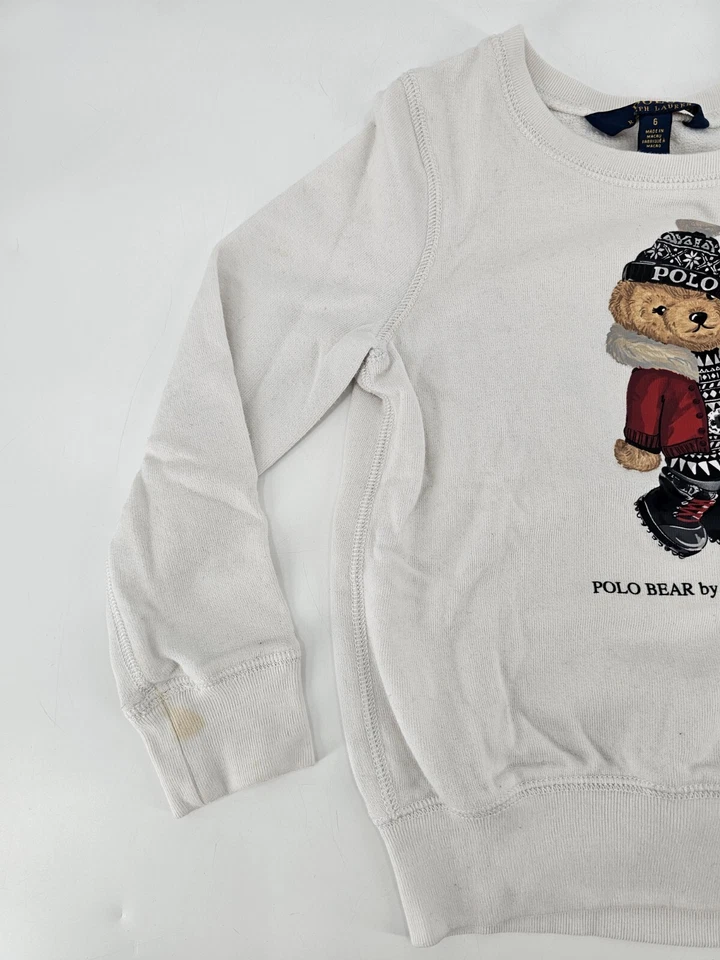 SUÉTER POLO RALPH LAUREN KIDS Blanco POLO OSO TALLA 6 Foto 4 de 4