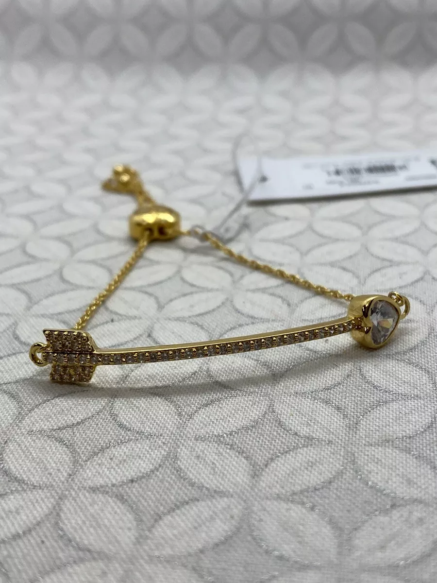 Kate Spade new york ROMANTIC ROCKS heart cupid arrow slider bracelet clear