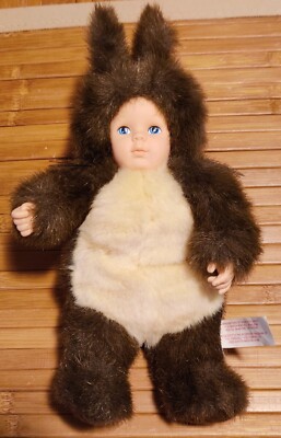 Vtg ANNE GEDDES BABY DOLL SQUIRREL PLUSH Animal Costume 10'' Fuzzy & Cute