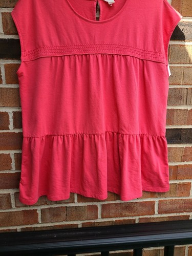 Caslon Size 2x Pink Sleeveless Peplum Hem Pink - 第 5/11 張圖片