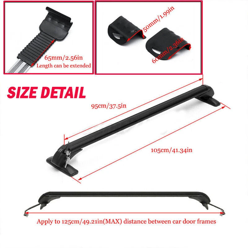 For Ford Fiesta Car Top Roof Rack Cross Bars Luggage Cargo Carrier Lock Foto 2 de 4