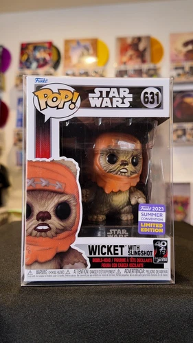 Funko Pop! Vinyl: Star Wars -Wicket With Slingshot - SDCC 631 In Protector