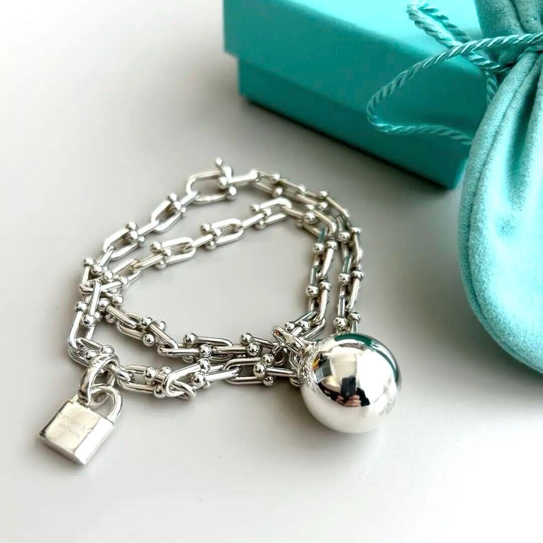 Tiffany & Co Hardwear Small Link Wrap Lock & Ball Charm Tiffany & Co Hardwear Small Link Wrap Lock & Ball Charm