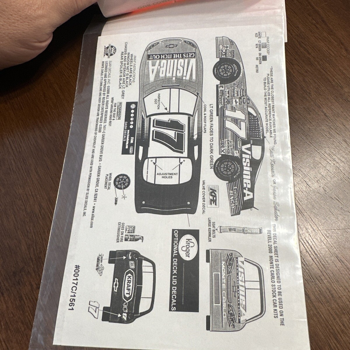 Slixx NASCAR 1561 17 Visine a Itch Eye Matt Kenseth Chevy