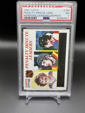 1980 Topps Hockey Penalty Minute Leaders #164 PSA 7 Mann Williams Holmgren