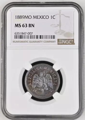 1889MO Mexico 1 Centavo NGC MS63BN