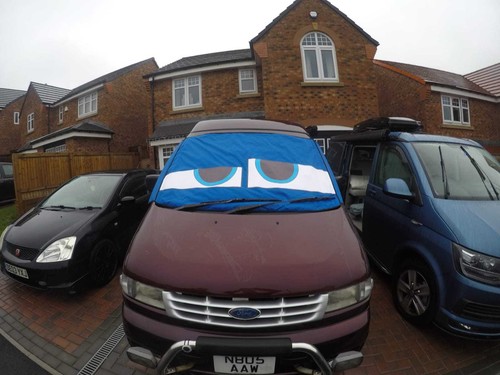 Mazda Bongo Ford Freda Parabrezza Termico Personalizzato Nero Viola, Blu - Foto 3 di 12