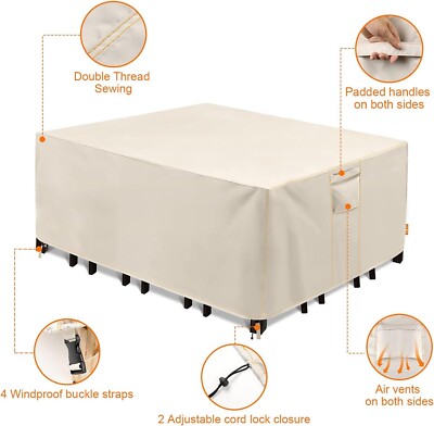 100% Waterproof Patio Furniture Covers , 600D Heavy Duty Oxford Cloth