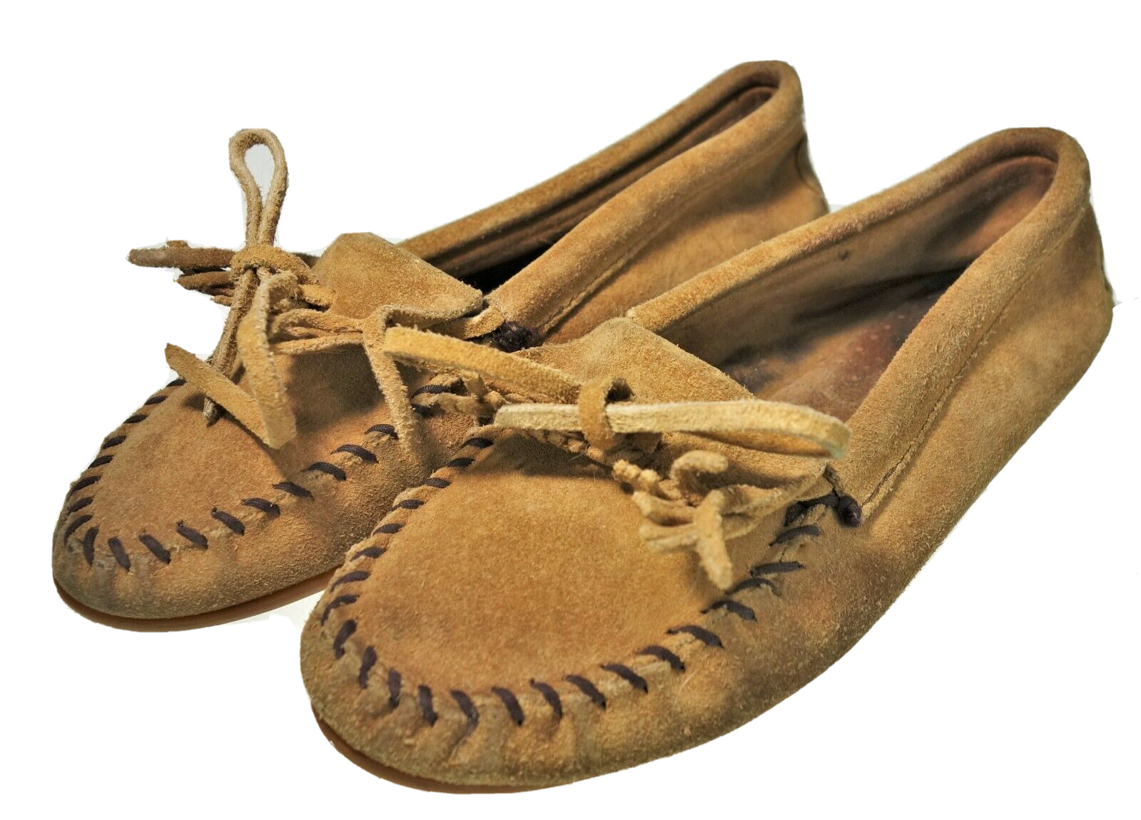 SAOLA Mocassino 8 Minnetonka marrone scamosciato kilty mocassino slip on suola rigida mocassino nativo