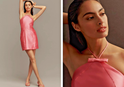 ANTHROPOLOGIE HUTCH BOW HALTER SLIM MINI EVENT STATEMENT DRESS PINK TAFFETA L | eBay ANTHROPOLOGIE HUTCH BOW HALTER SLIM MINI EVENT STATEMENT DRESS PINK TAFFETA L | eBay