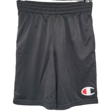 Champion Mesh Shorts Youth Medium Black Basketball Shorts Athletic Pockets Logo