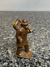 Vintage John Hill & Co Tramp Hobo Lead Figure With Knapsack Handpainted England