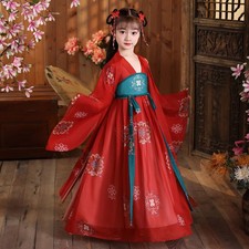 Girls Chinese Style Ancient Super Fairy Hanfu Skirt Children Costume Tang