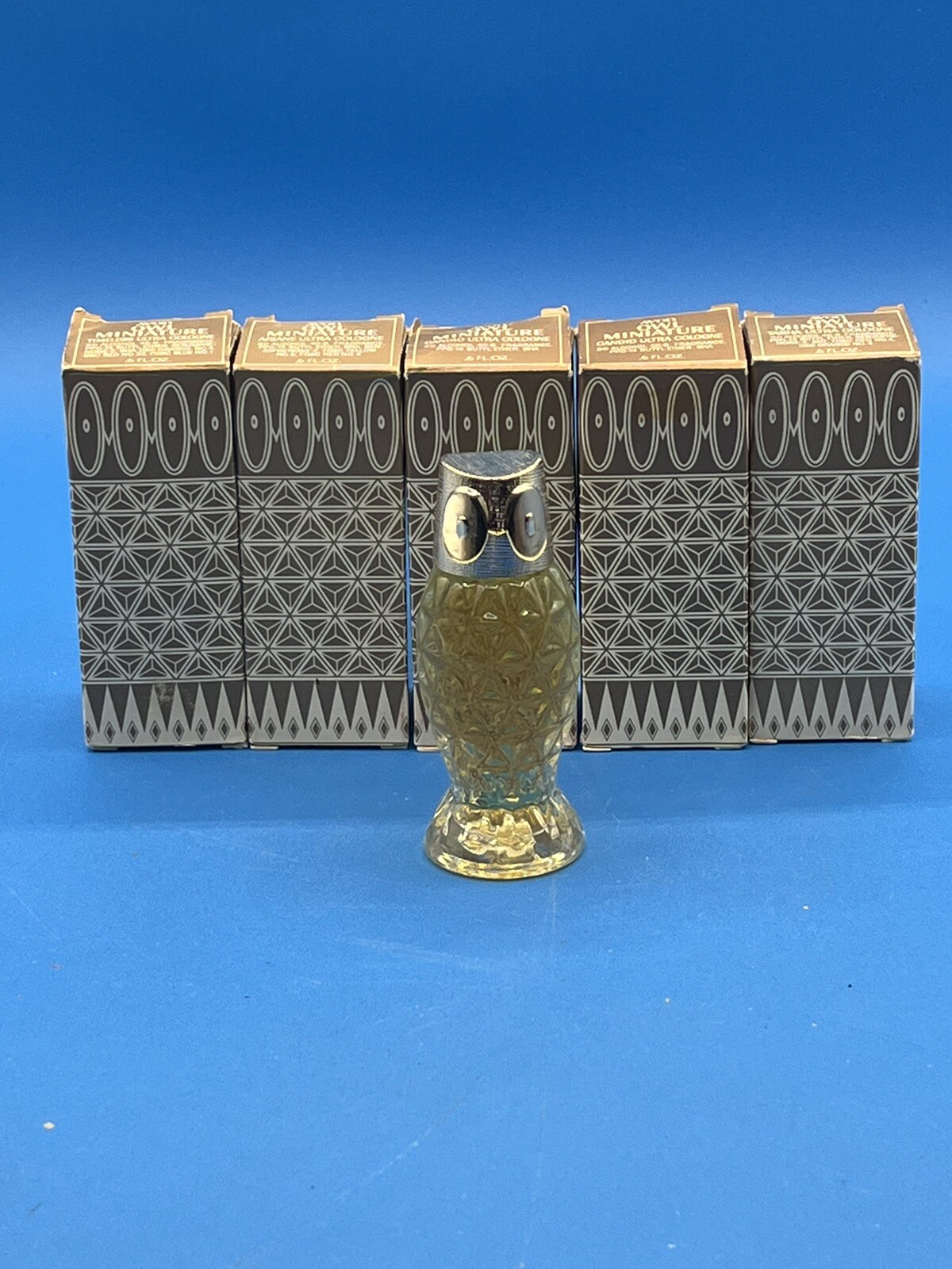 Lot 5 VTG Avon OWL MINIATURE Purse Ultra Cologne .60 fl oz