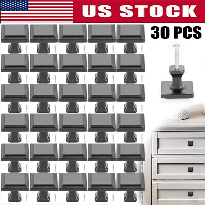 30 PCS Kitchen Cabinet Knobs Square Drawers Closet Door Knob Pulls for Bathroom