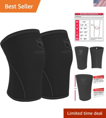 7mm Knee Sleeves Pair for Weightlifting & Powerlifting USPA, IPL, IWF & USAW ...