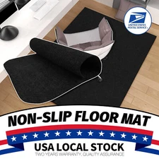 Black 51"x47" Office Home Chair Desk Protector Mat Floor Carpet Anti Slip 2.5MM