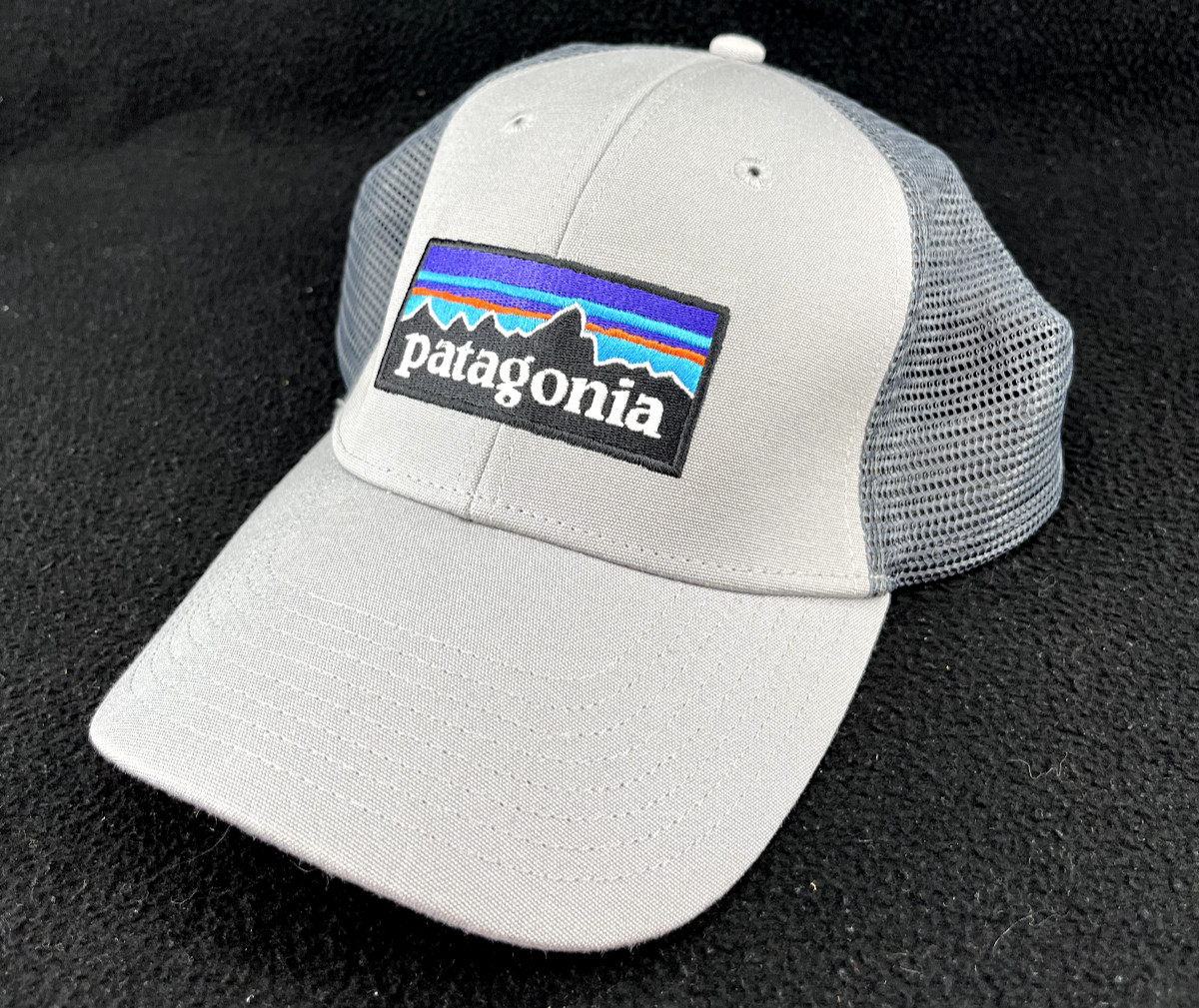 Patagonia Gray Logo Embroidered Adjustable Mesh Snapb… Gem