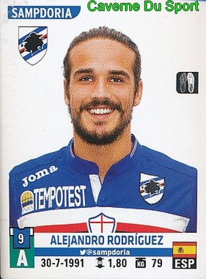 492 ALEJANDRO RODRIGUEZ ESPANA SAMPDORIA STICKER FUSSBALLSPIELER 2016 PANINI
