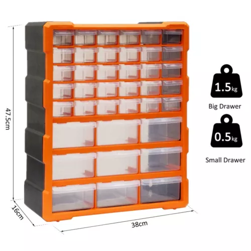 60 Drawer Plastic Small Parts Organizer Storage Hardware Craft Cabinet Nuts Bolt - Picture 19 of 38