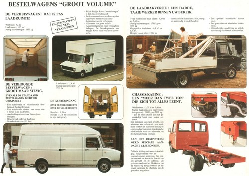 Katalog Prospekt Brochure Freight Rover (Dr. Leyland Sherpa) 3,5t 1985 BE Fl - Bild 2 von 2