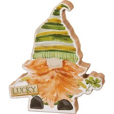 Primitives by Kathy St Patricks Day Gnome Chunky Sitter Lucky Decor Tier Tray