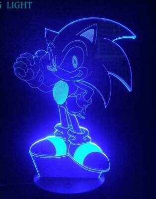 Sonic Hedgehog 7 Color LED USB Night Light Sega Video Game
