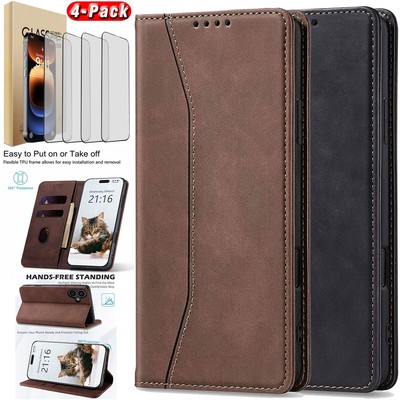 For Apple iPhone 16/Pro/Pro max/Plus Card Slots Phone Case Cover Tempered Glass