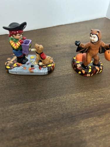 Dept 56 Halloween Trick or Treat Kids Figurine Bat Kid with Pumpkin. Pirate Dog - Picture 2 of 17