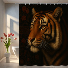 Elegant Tiger Print Shower Curtain for Animal Lovers