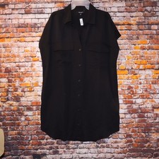 Women's Madewell Black Button Down Shirt Dress L