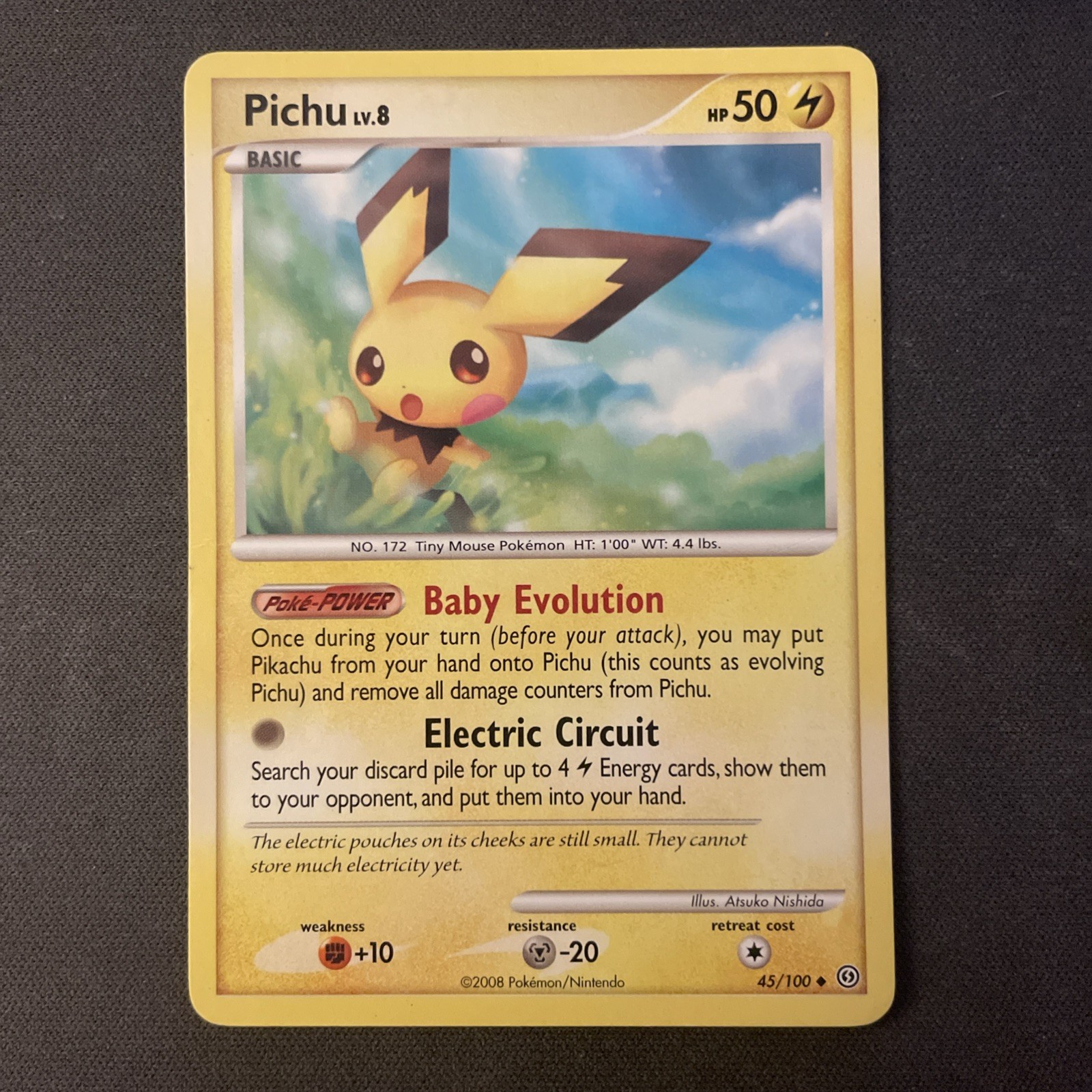 Pichu 45/100 Pokemon Stormfront Uncommon 2008 LP