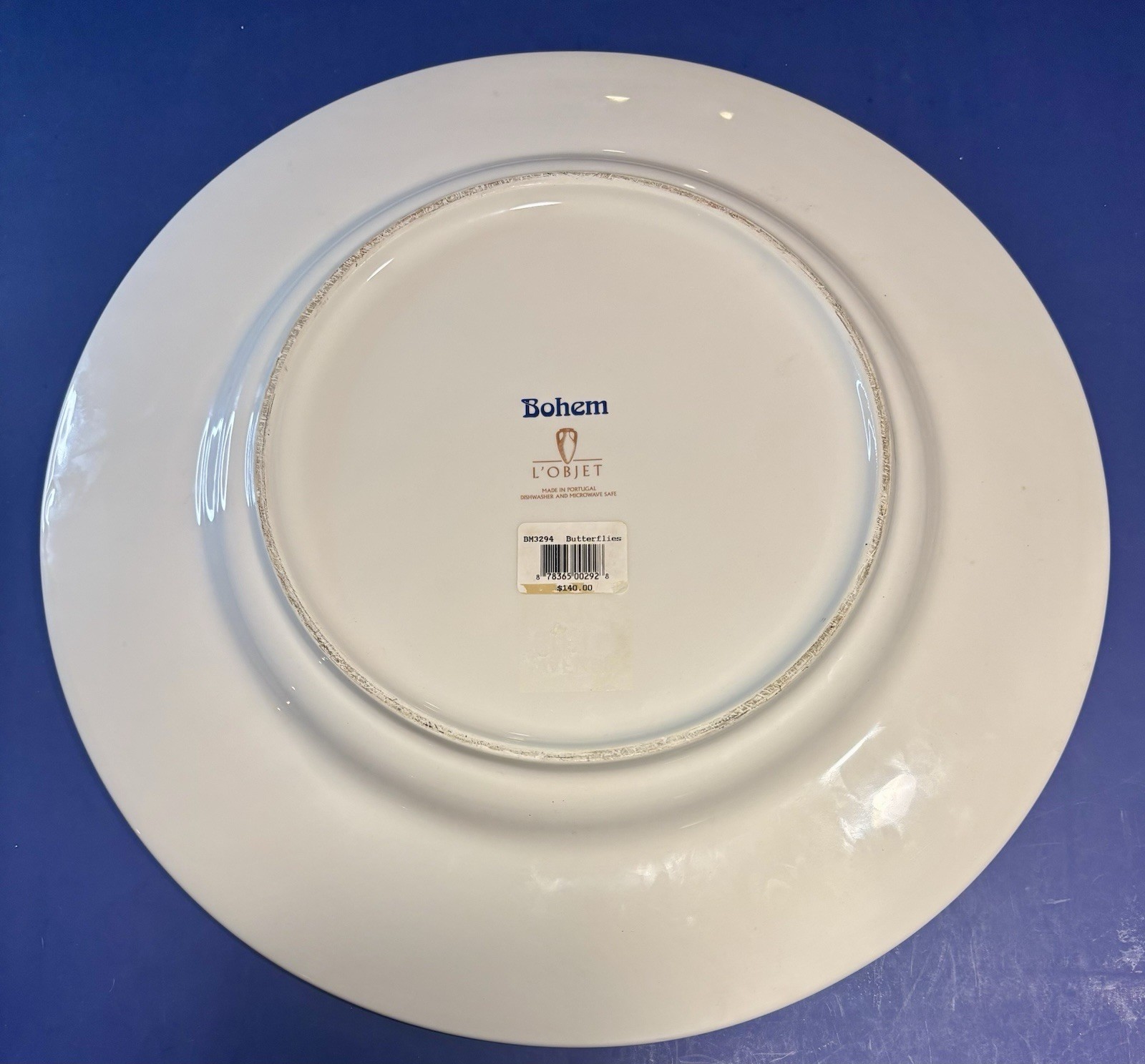 Stunning L'Objet Bohem Butterfly Large Ceramic Serving Bowl 17"Portugal NICE!