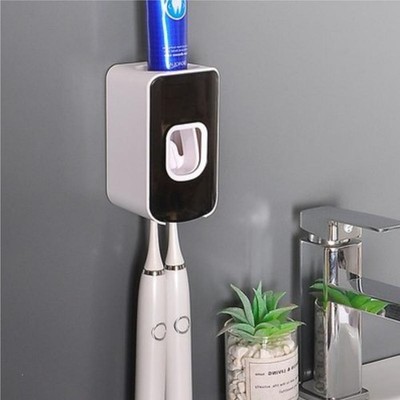 Plastic Toothbrush Holder and Toothpaste Dispenser,Automatic Toothpaste Squeezer