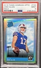 2018 Donruss Optic Josh Allen #154 Rated Rookie HOLO PSA 9 Buffalo Bills BW3
