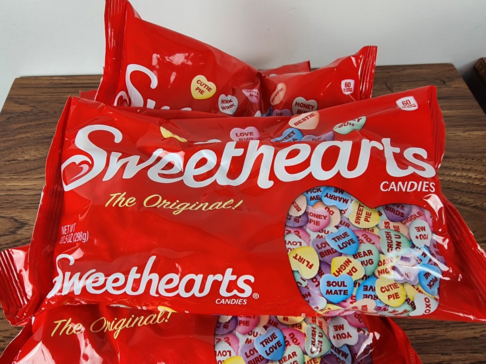 Lot Of 9 10.5oz Bags Of Sweetheart Conversation Hearts Hard Candy