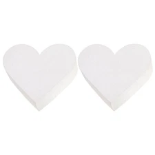 2pcs Foam Cake, 10 Inch Styro-foams Heart Shaped Fake Model Polystyrene Embry...