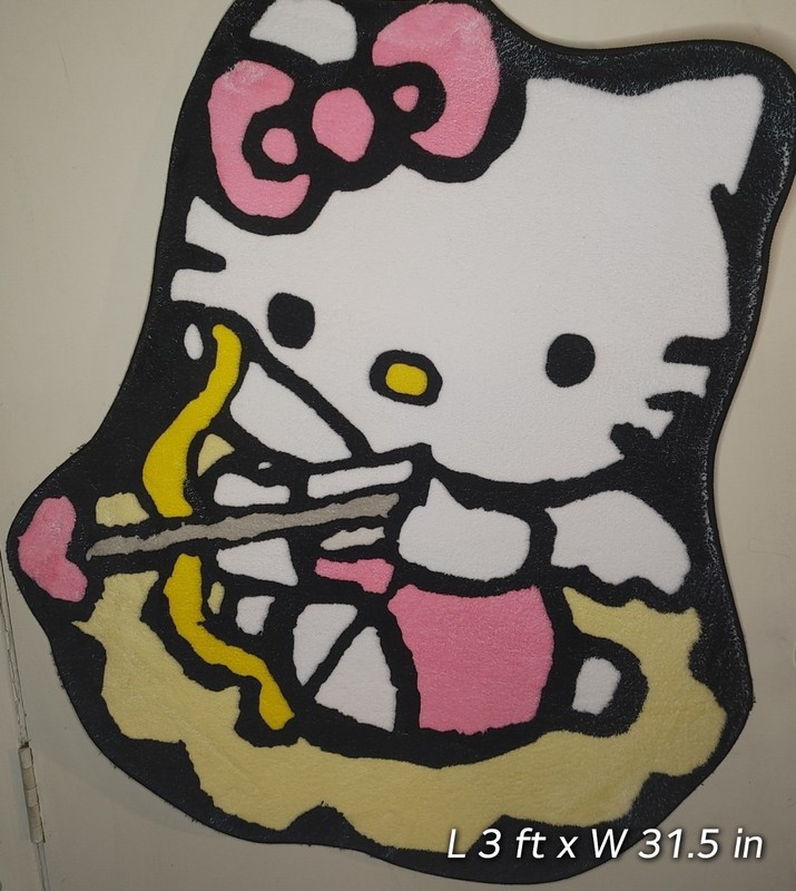 HELLO KITTY Cupid with Arrow Custom Super Soft / Plush Fluffy Detailed Tuft Rug