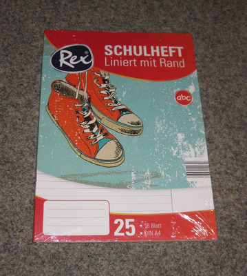 5 Schulhelfte im Pack, liniert mit Rand, noch Neu, OVP in Folie