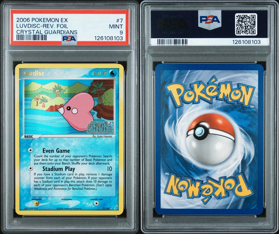 2006 POKEMON EX CRYSTAL GUARDIANS #7 LUVDISC-REVERSE FOIL PSA 9 - Image 3 of 4