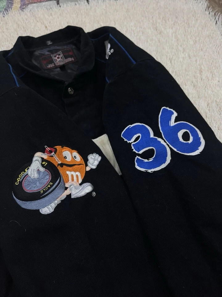 Rare RACING JACKET M&M'S VINTAGE NASCAR 2001 KEN SCHRADER 36 BLACK JH DESIGNS - Image 4 of 4