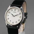 SEIKO 1989 Vintage 7N01-7140 Men's Watch Silver 33mm New Battery New LeatherBand