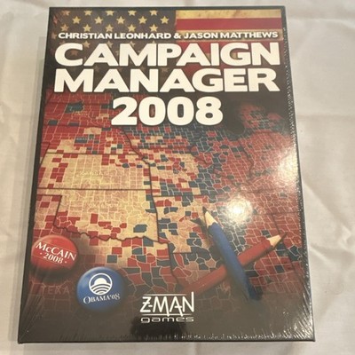 Z-Man Games Campaign Manager 2008 Board Game Strategy Complete 2 Players SEALED