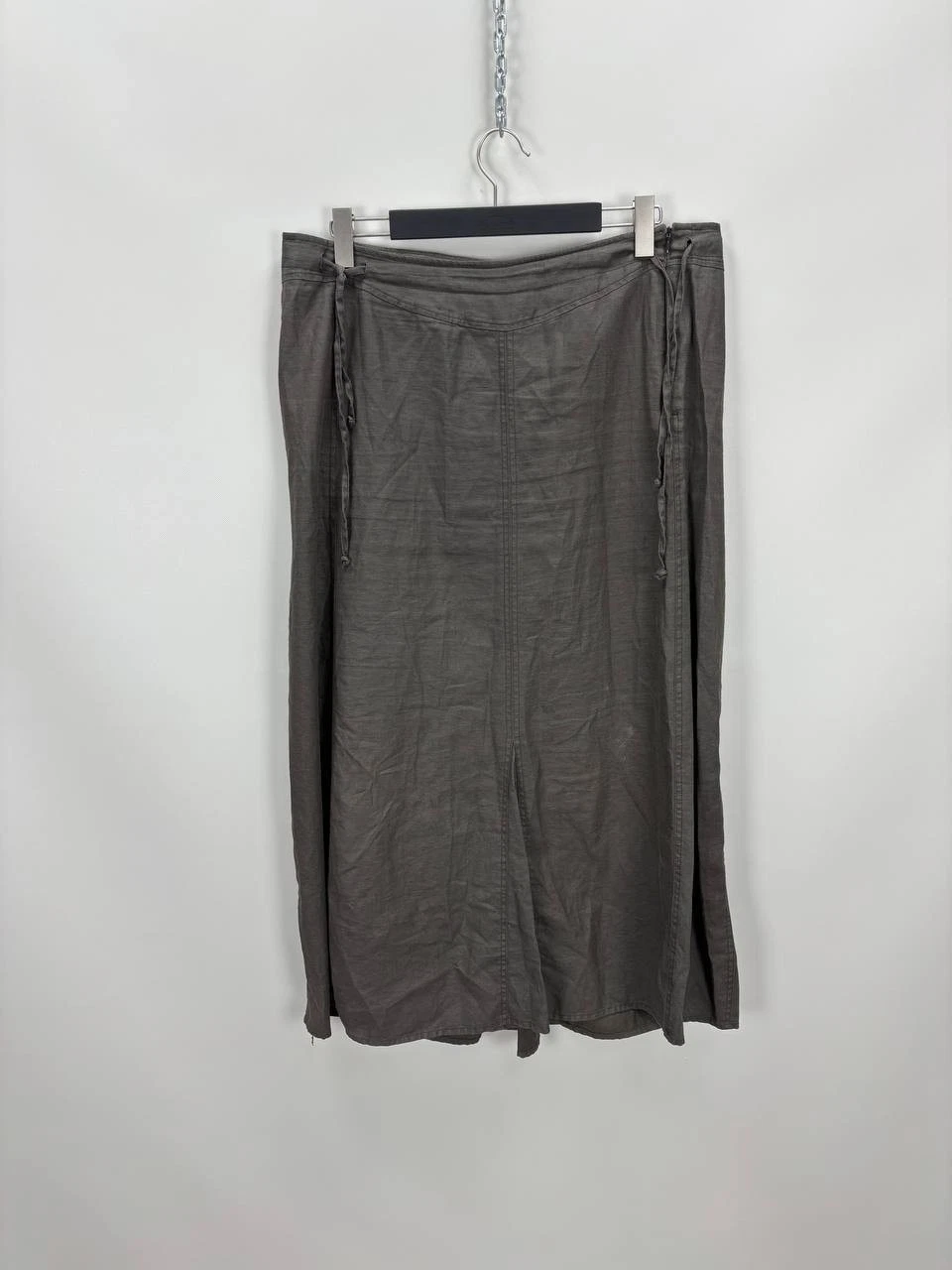 Womens linen skirt Sarah Pacini Size 4 Color Brown Duties Paid (USA)