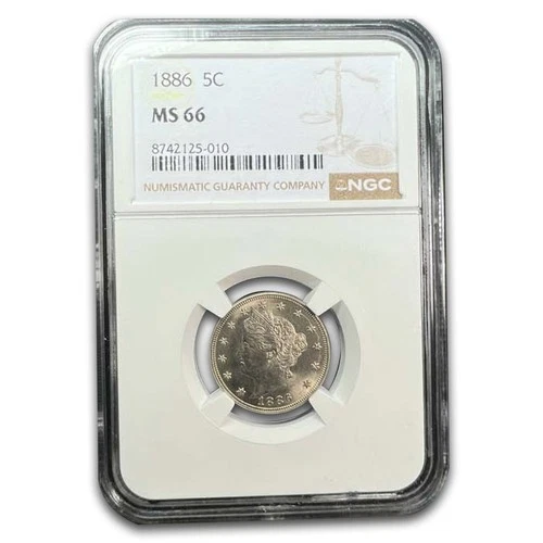 1886 Liberty Head V Nickel MS-66 NGC