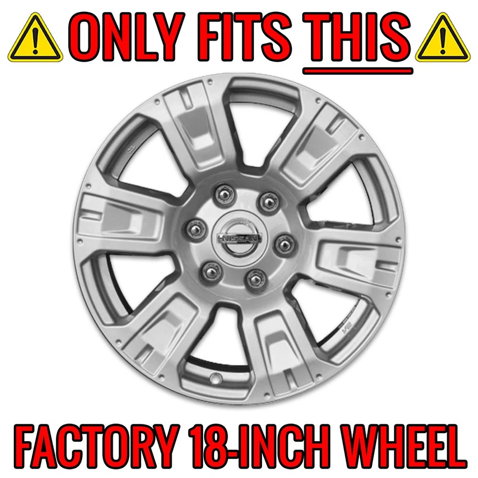 Juego de 4 cubiertas de rueda de 18" y 6 radios para Nissan Titan SV 2016-2019 - negro brillante Foto 4 de 4