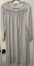 E. W. By Eileen West Lavender Gray Cotton Blend Feminine Knit Nightgown Medium