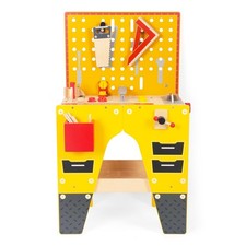 Wooden Tool Bench for Kids Toddlers, Pretend Play Workbench Set Workshop Work...